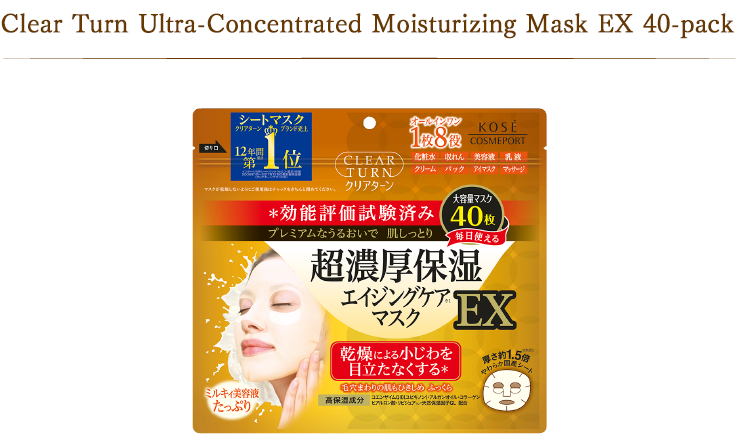 NEW Clear Turn Ultra-Concentrated Moisturizing Mask EX 40-pack