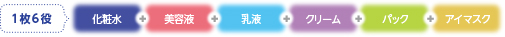 1枚6役 オールインワンマスク 化粧水+美容液+乳液+クリーム+パック+アイマスク